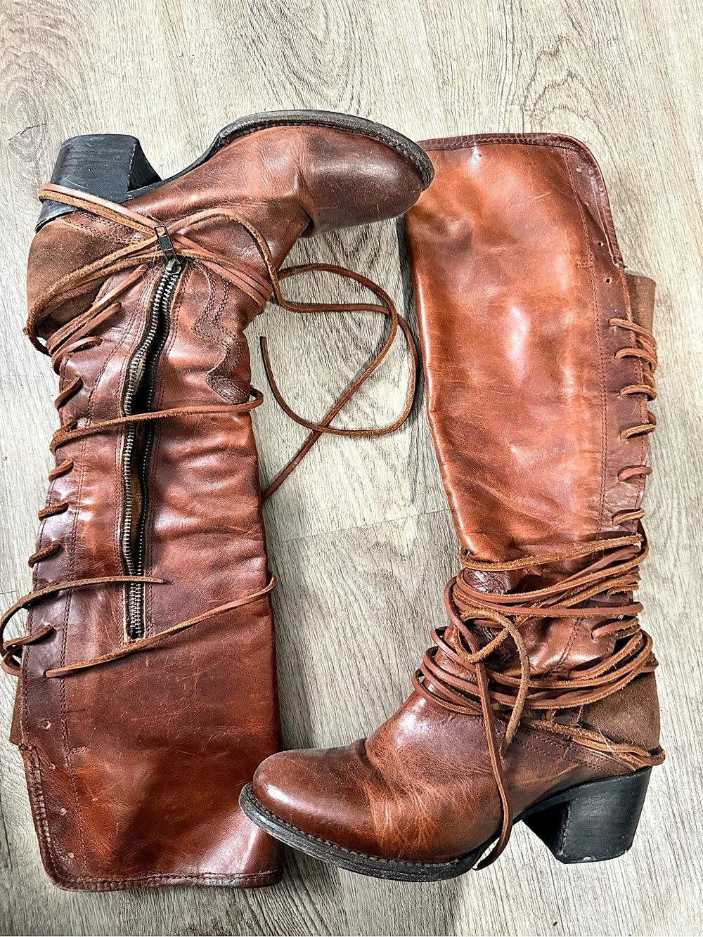 Frye knee high Leather Boots Brown Size 9